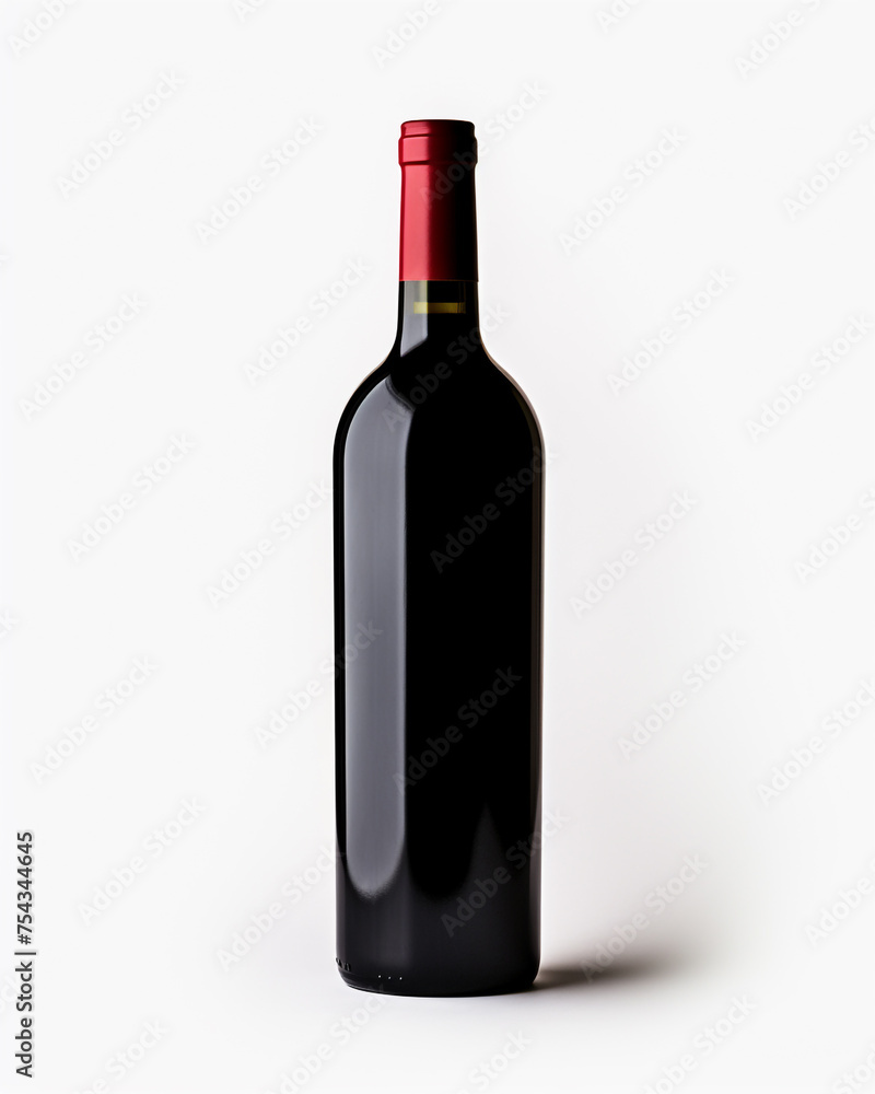 bottle of wine on a white background сreated with Generative Ai bottle of wine on a white background сreated with Generative Ai