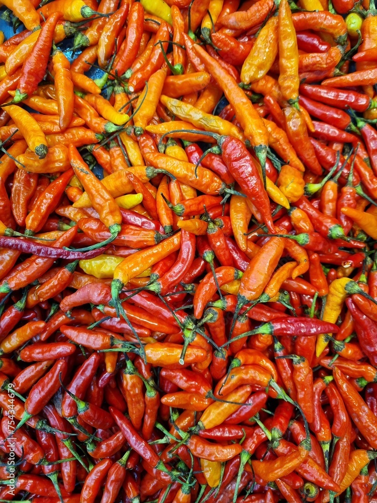Cabe merah or red chili commodities sold in the traditional market of Indonesia Cabe merah or red chili commodities sold in the traditional market of Indonesia