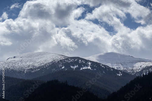 Cloudy mountain peak