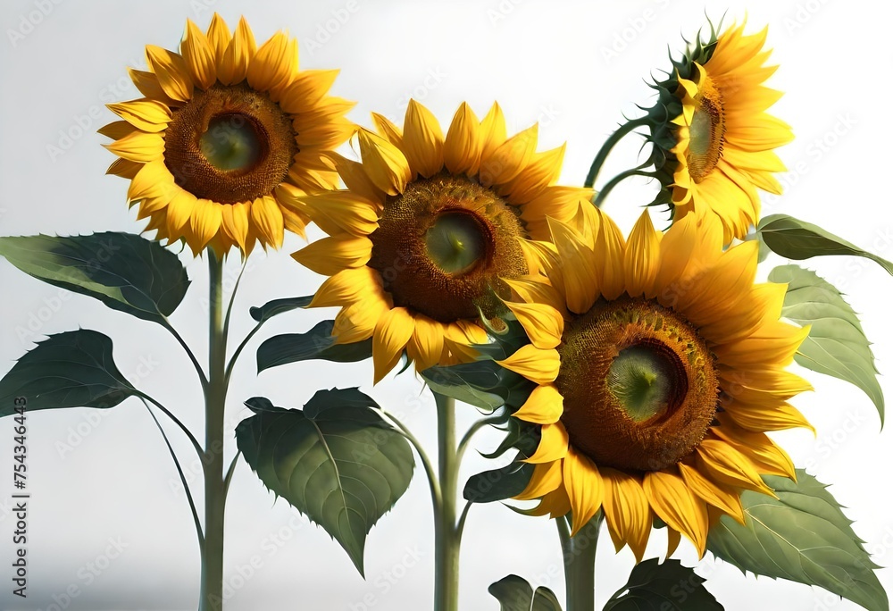 Obraz premium sunflowers on white background