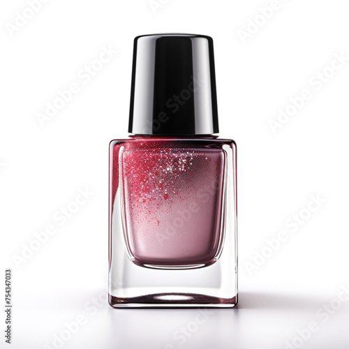 bottle with nail polish on a white background сreated with Generative Ai