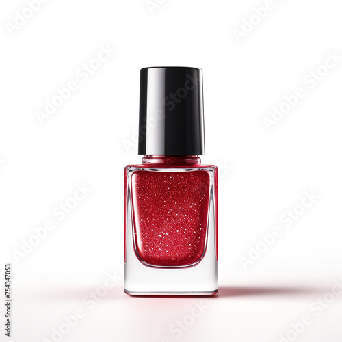 bottle with nail polish on a white background сreated with Generative Ai