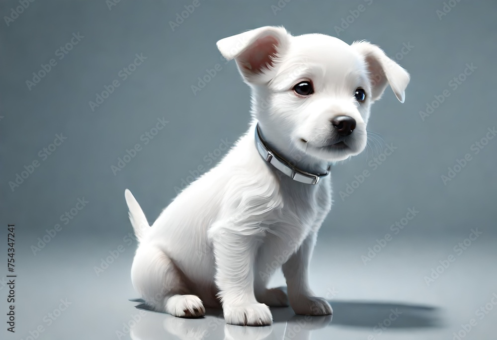 Obraz premium white dog portrait