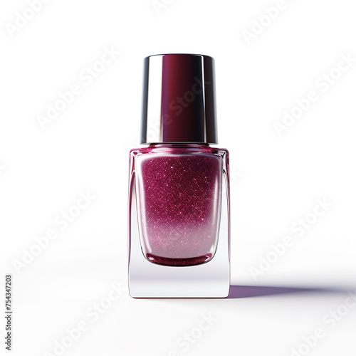 bottle with nail polish on a white background сreated with Generative Ai