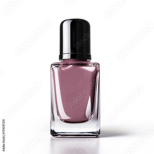 bottle with nail polish on a white background сreated with Generative Ai
