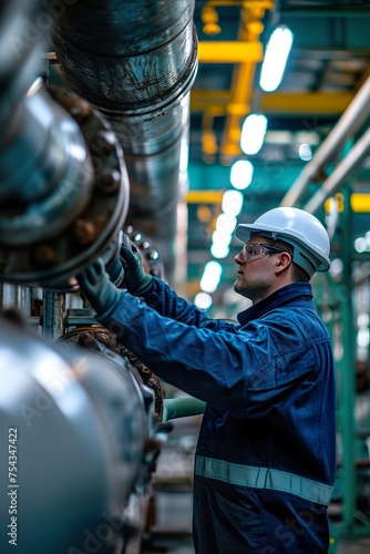 Engineer working at industrial zone for operate equipment