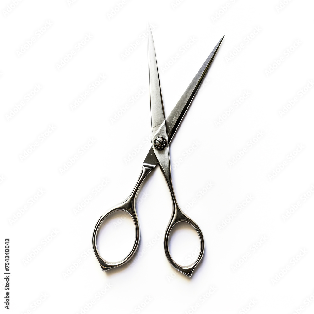 barber scissors on white background сreated with Generative Ai barber scissors on white background сreated with Generative Ai