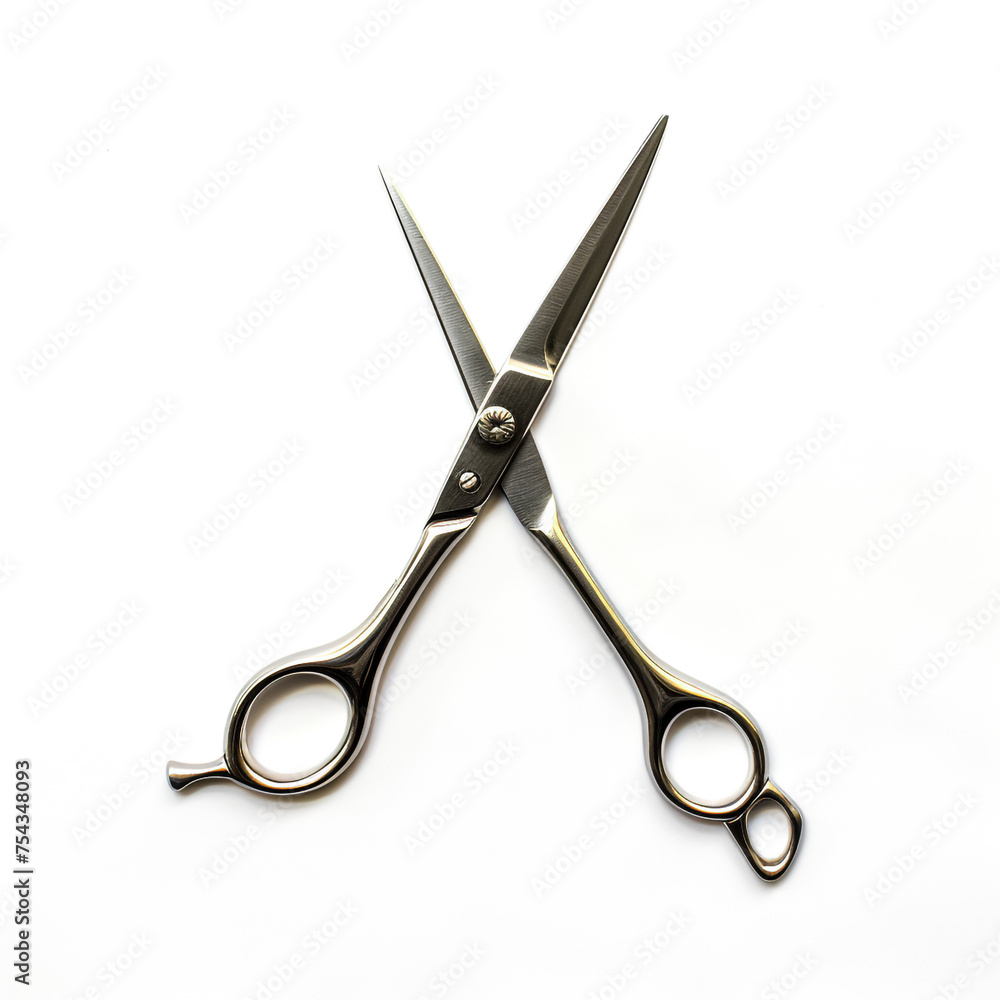 barber scissors on white background сreated with Generative Ai barber scissors on white background сreated with Generative Ai