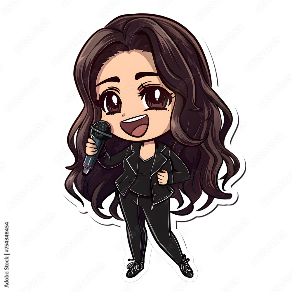 Female singer cute sticker | High Quality | Transparent PNG Female singer cute sticker | High Quality | Transparent PNG