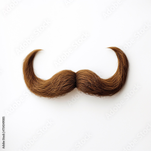 mustache on white background сreated with Generative Ai