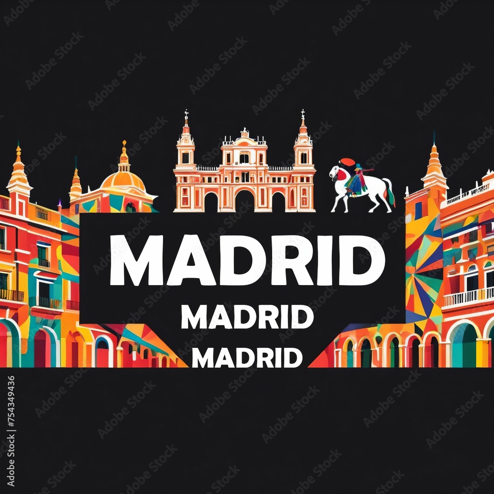 Madrid city logo illustration