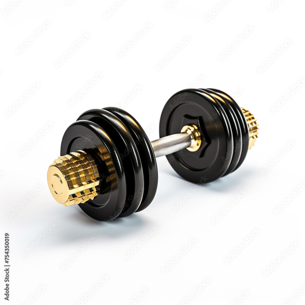 dumbbell on white background side view сreated with Generative Ai dumbbell on white background side view сreated with Generative Ai