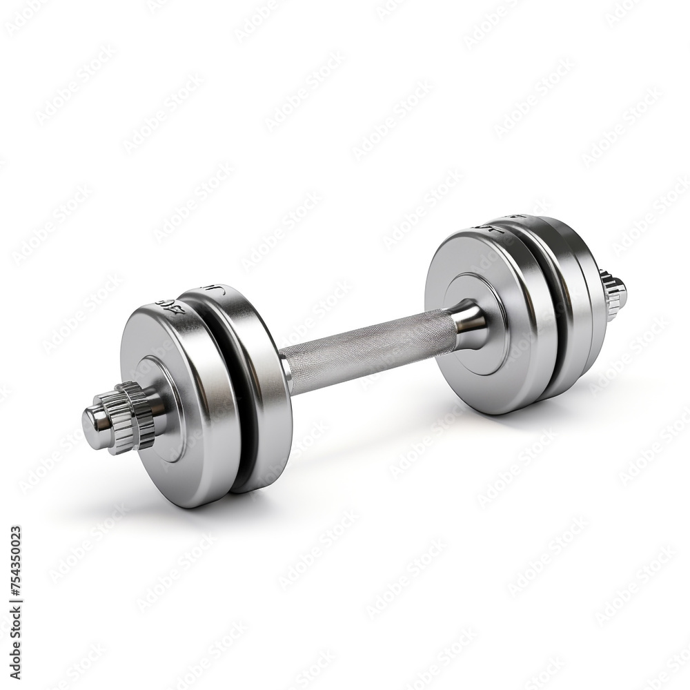 dumbbell on white background side view сreated with Generative Ai dumbbell on white background side view сreated with Generative Ai