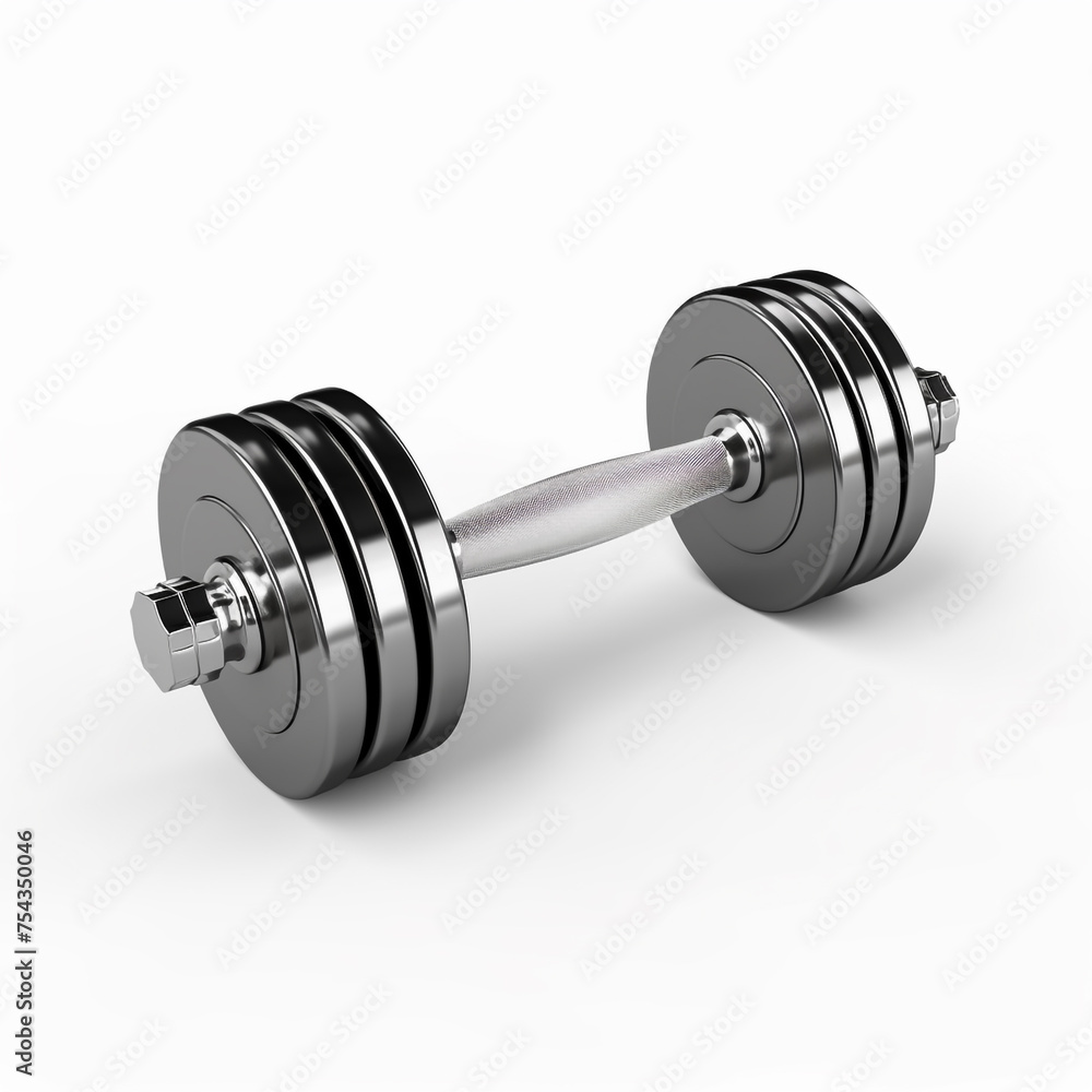 dumbbell on white background side view сreated with Generative Ai