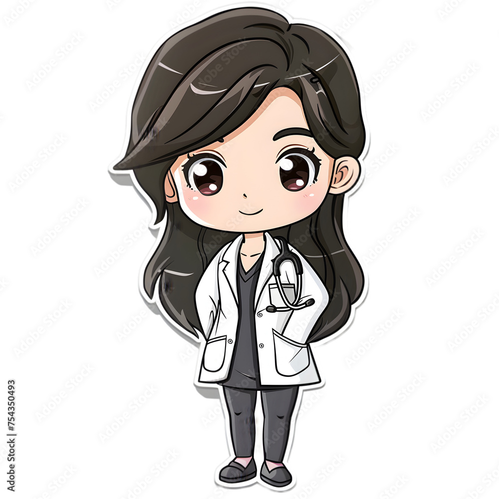 Female doctor cute sticker | High Quality | Transparent PNG Female doctor cute sticker | High Quality | Transparent PNG