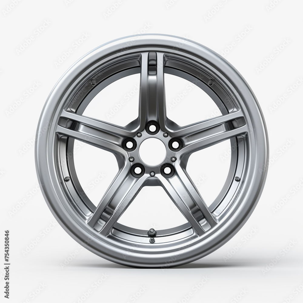 side view of a car wheel on a white background сreated with Generative Ai side view of a car wheel on a white background сreated with Generative Ai