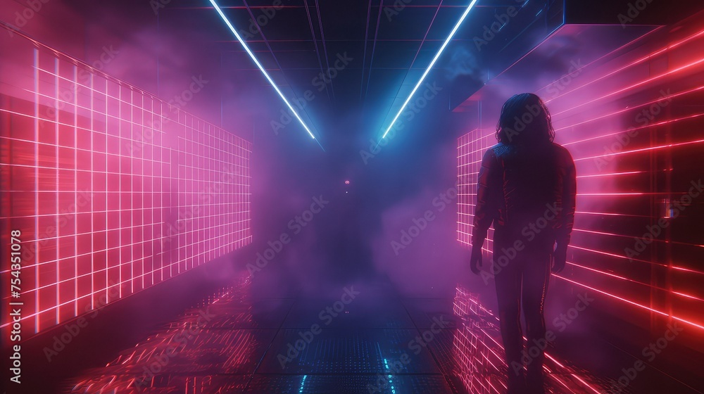 Retro synthwave neon grid background. Retro synthwave neon grid background.