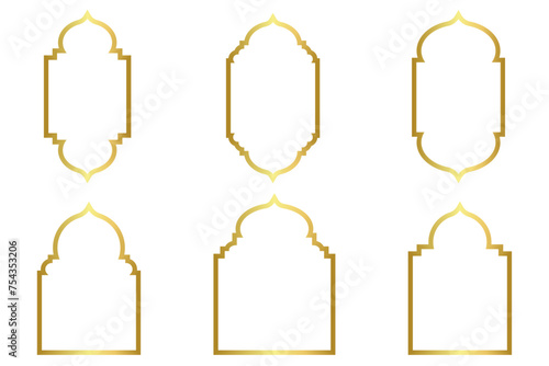 vector islamic gold luxury frame border sheet