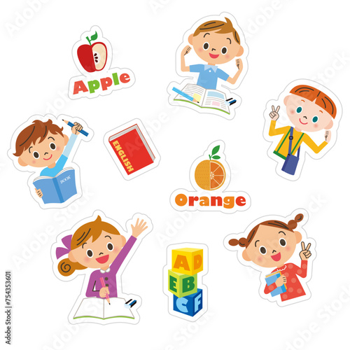 英語を学ぶ子供達のアイコン