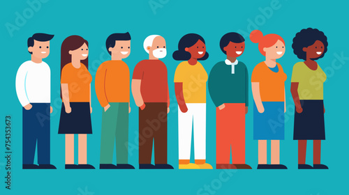 Diverse group of people standing together illustration