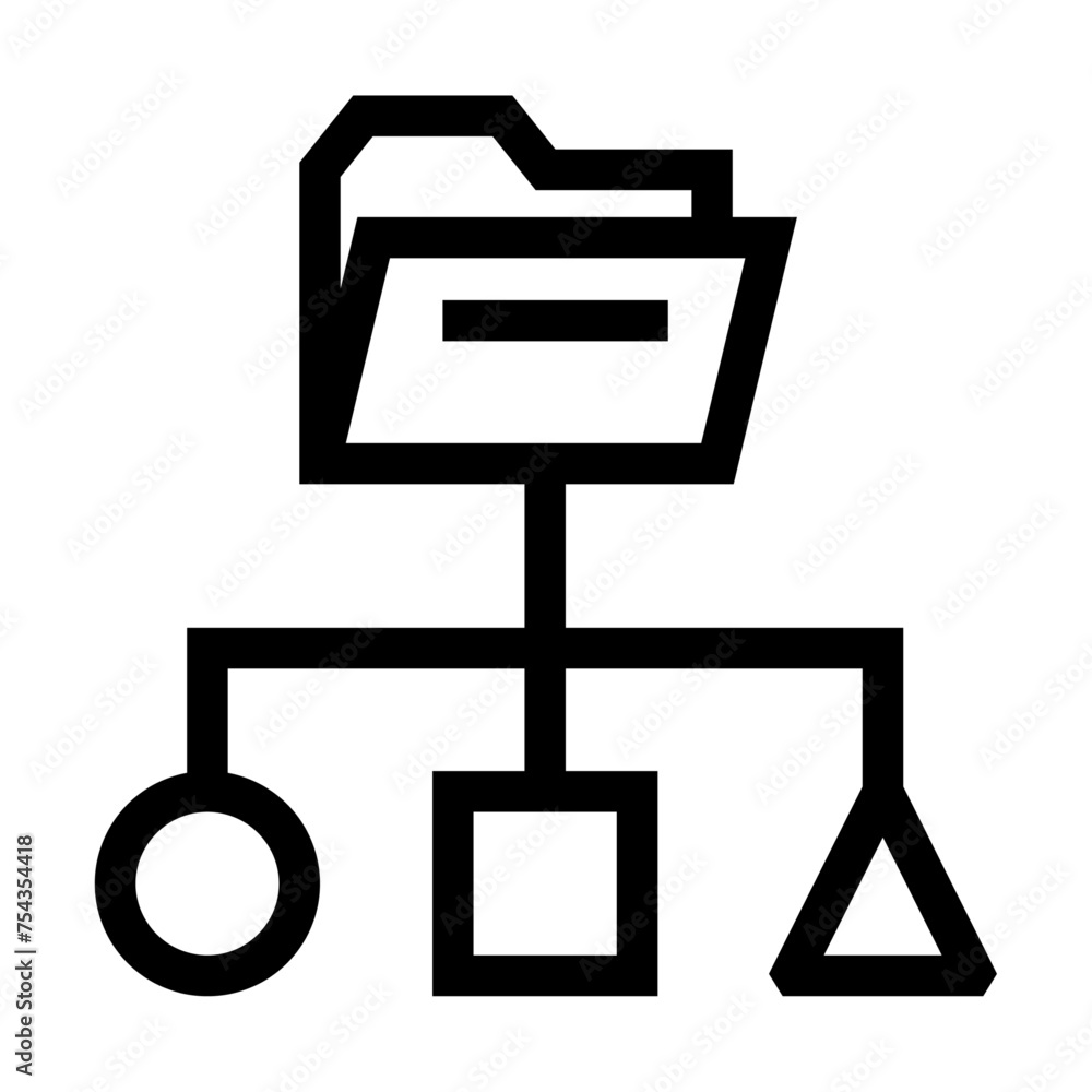 Icono de organización de conceptos. Estructura de archivos, organización de carpeta, conceptos conectados. Ilustración vectorial Icono de organización de conceptos. Estructura de archivos, organización de carpeta, conceptos conectados. Ilustración vectorial