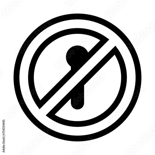 Icono de prohibido el acceso. Zona restringida, no pasar, señal de prohibición del ingreso. Ilustración vectorial