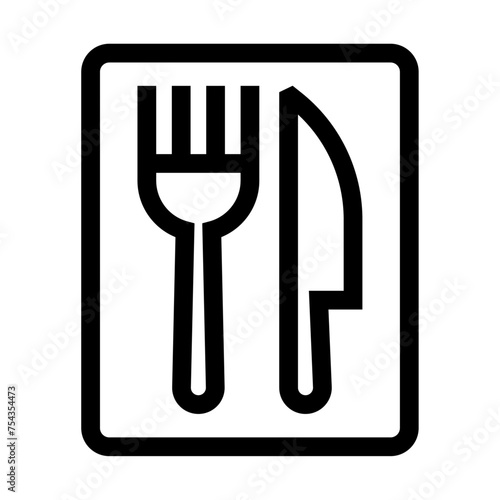 Icono de sitio de comida. Sitio de restaurante, dirección gastronómica, indicador culinario. Ilustración vectorial