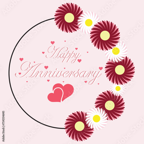 Adobe IllHappy Anniversary vintage hand lettering, brush ink calligraphy, vector type design, isolated on white background.ustrator Artwork photo