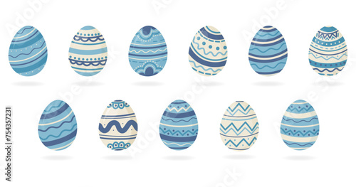 Collection d’œufs de Pâques décorés pour célébrer la fête de Pâques - Illustration vectorielle éditable coloré et festive pour la résurrection de Jésus