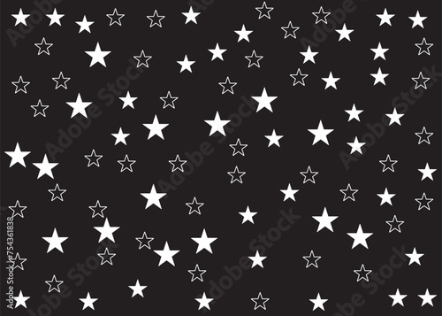 Star black and white abstract pattern design.