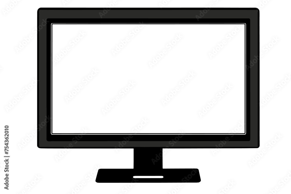 Lcd monitor isolated on white or transparent or white background. Vector illustration. Lcd monitor isolated on white or transparent or white background. Vector illustration.