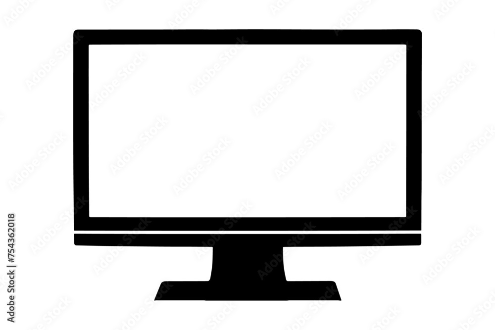 Lcd tv monitor isolated on white. Empty black monitor on transparent or white background. Blank computer screen. Vector illustration. Lcd tv monitor isolated on white. Empty black monitor on transparent or white background. Blank computer screen. Vector illustration.