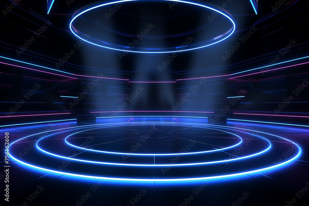 product, podium, dark abstract background, show, neon product, podium, dark abstract background, show, neon