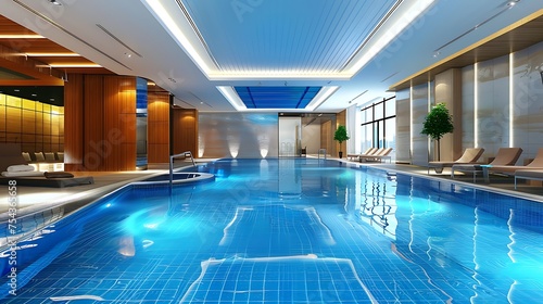 Luxury swimming pool in a modern hotel