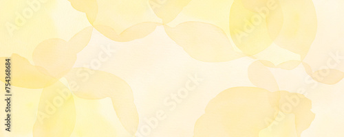 黄色の水彩絵の具で描いたイエローの花びらの背景