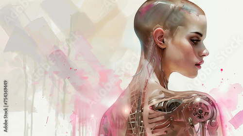 portrait of a woman, cyborg ballet dancer