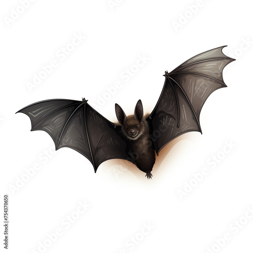 bat cartoon on white background сreated with Generative Ai