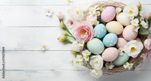 Basket of Pastel Easter Egg...