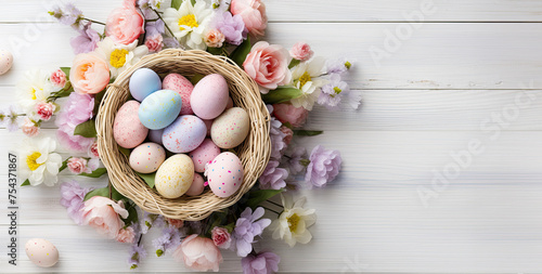 Basket of Pastel Easter Egg...