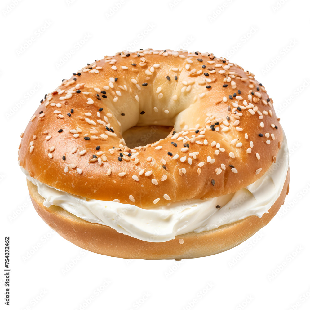 bagel with cream cheese bagel with cream cheese