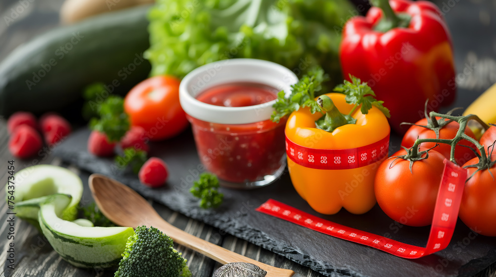 Healthy Eating and Portion Control Concept Healthy Eating and Portion Control Concept