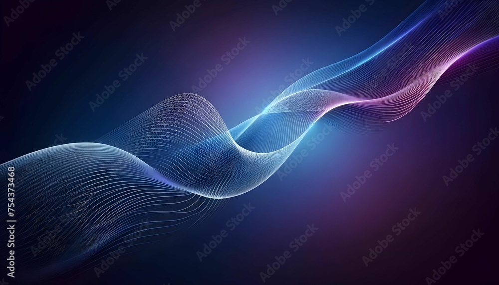 Fototapeta premium Waves are made up of rotating particles. abstract graphics science and technology sense background