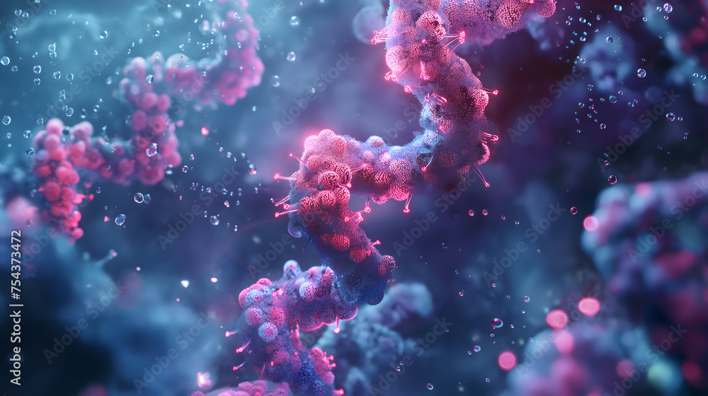 Intricate Molecular Structure Surrounded by Bubbles Intricate Molecular Structure Surrounded by Bubbles