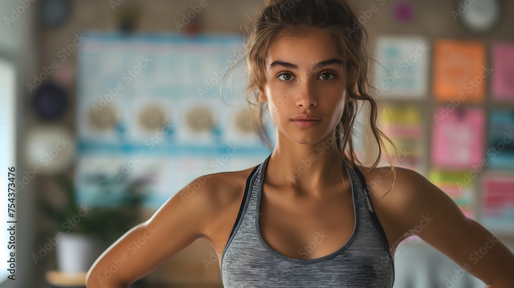 Confident Young Woman in Fitness Attire