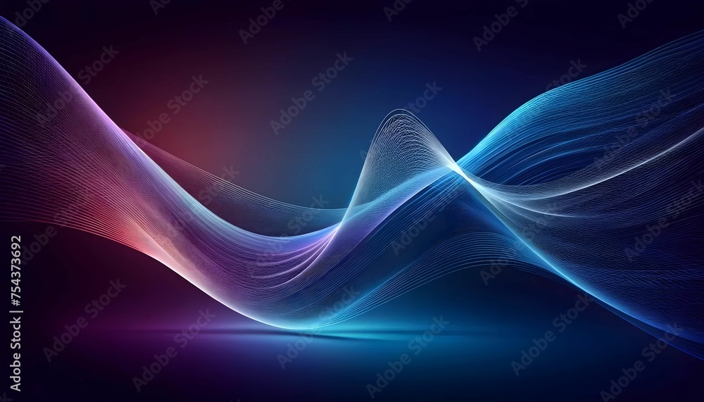 Naklejka premium Waves are made up of rotating particles. abstract graphics science and technology sense background 