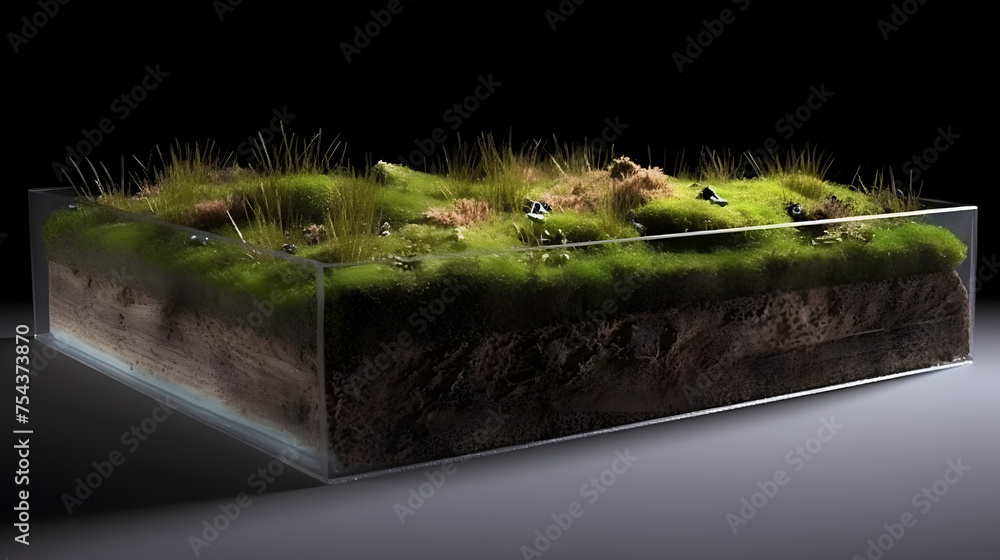 Fototapeta premium grass layer on top of soil