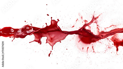 Dynamic Red Liquid Splash on White Background