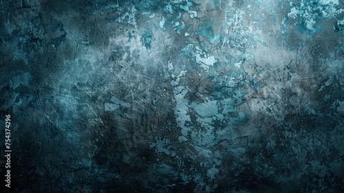 Beautiful grunge gray blue background. Panoramic abstract decorative dark background. Wide angle rough stylish mystic texture wallpaper with copy space for design - generative ai