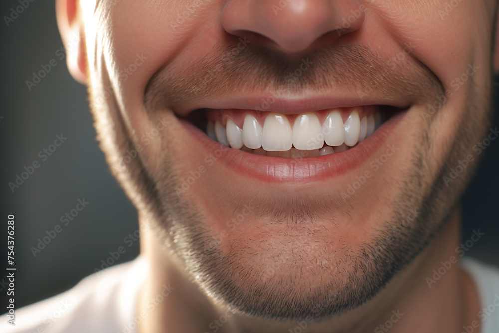 Fototapeta premium a man smiles with his teeth showing сreated with Generative Ai