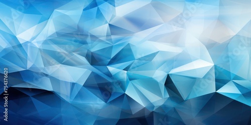 Blue Abstract Background With Triangles Generative AI